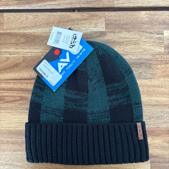 KAVU Beanie Creston Hunter UNISEX OSFM Cuffed Plaid Green Outdoor Gorpcore NWT - Picture 2 of 9
